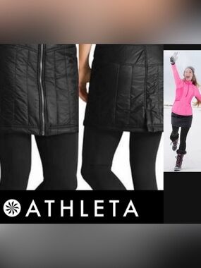 Athleta Women's Toasty Buns Quilted Winter Puffer Mini Zip Skirt Nylon Size 8.